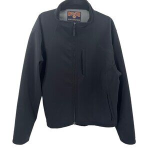Duluth Trading Co Mens Black Softshell Jacket XL Nylon Fleece Lined Full-Zip